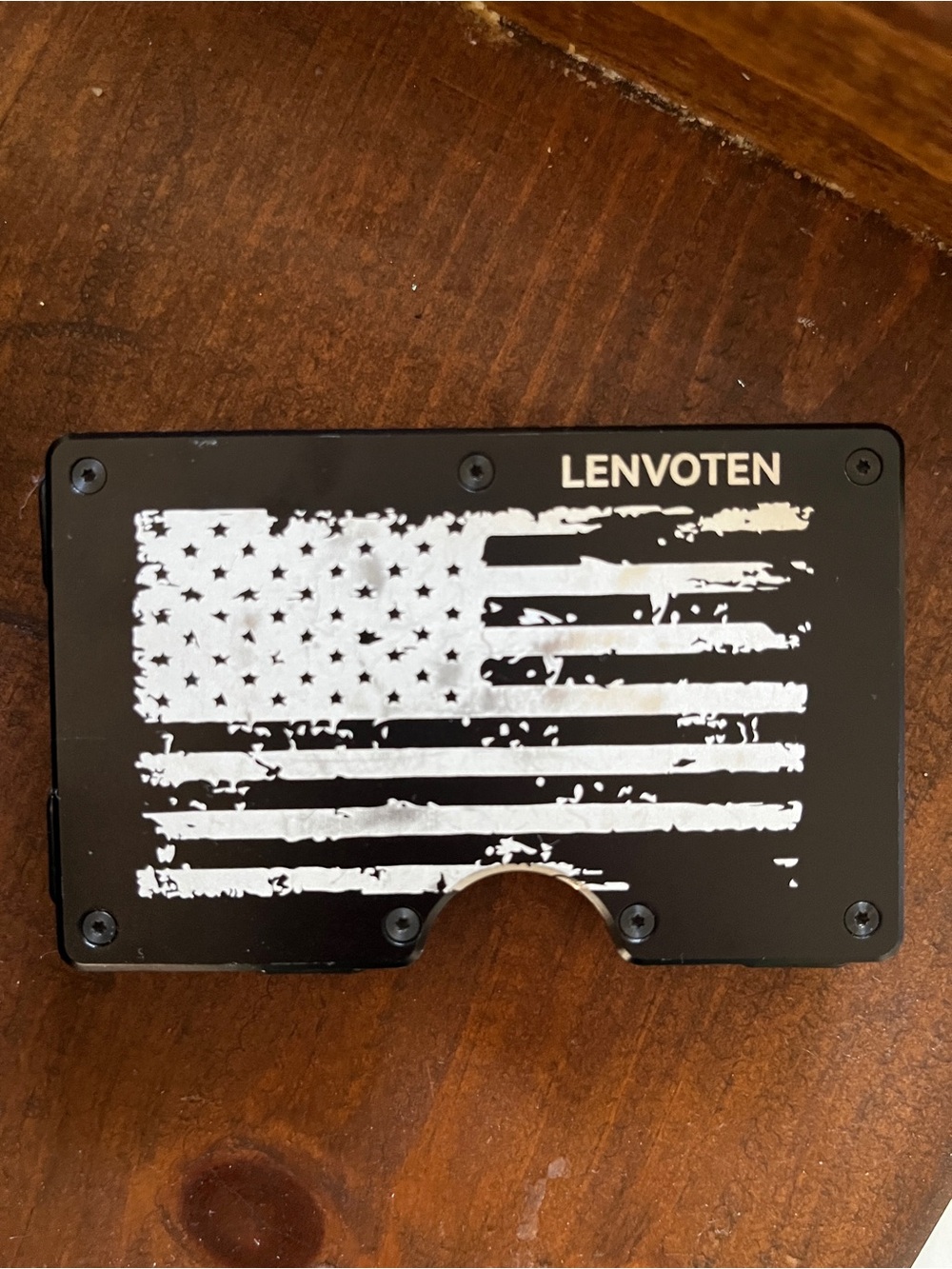 Lenvoten Black Tactical RFID Credit Card Wallet with American Flag